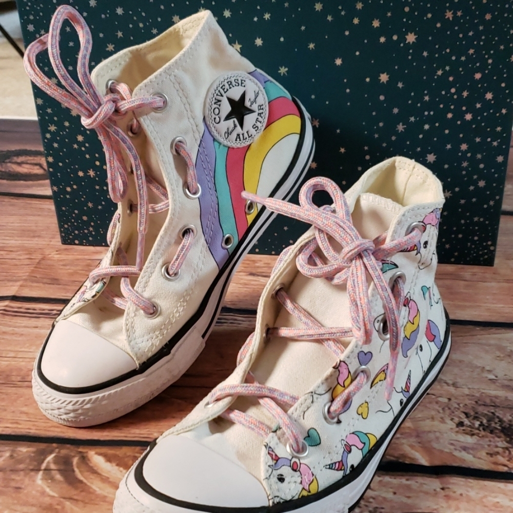 Unicorn rainbow Converse Chuck Taylor kids sz 1